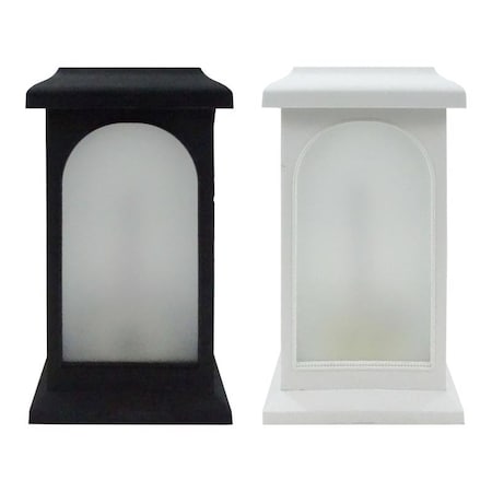Alpine Alpine Plastic Black/White LED Candle Lantern QVA151ABB